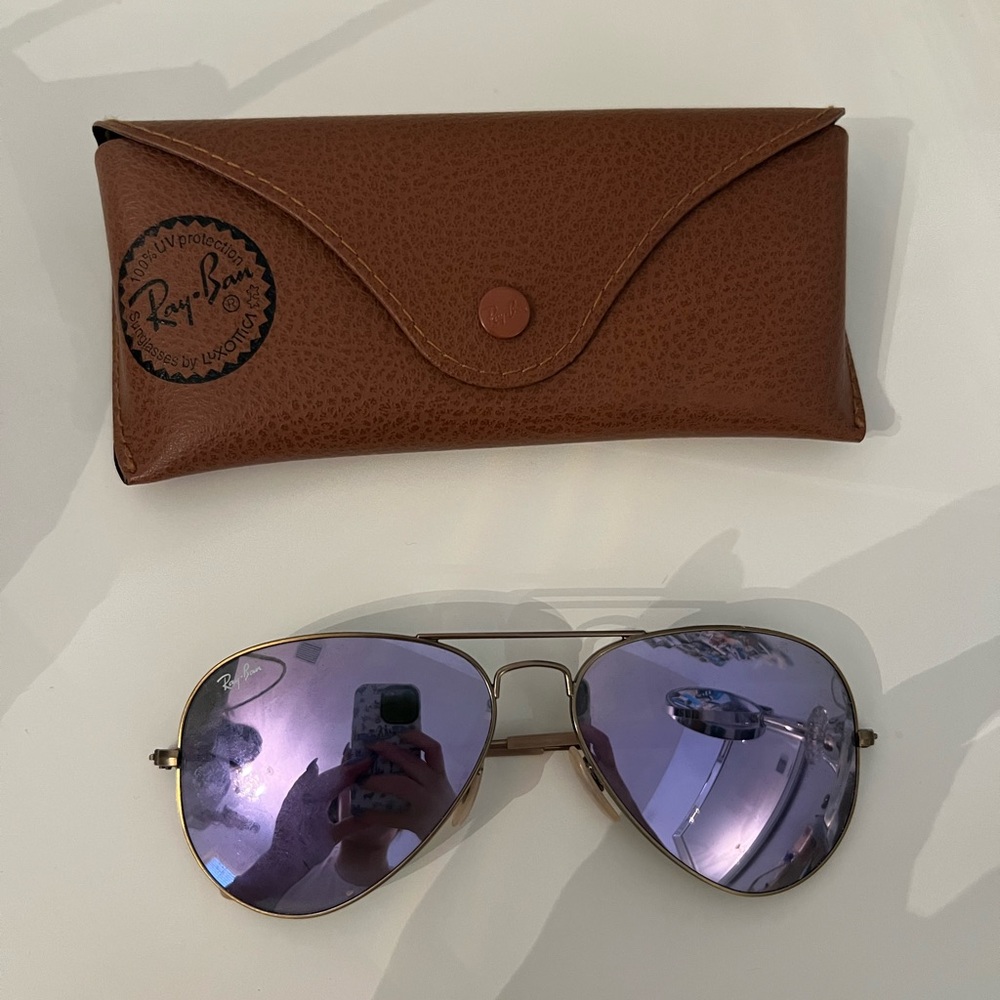 Aviator purple ray bans